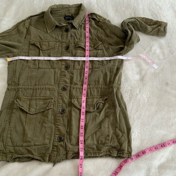 Topshop Military Button Down Utility Jacket - Picture 6 of 6